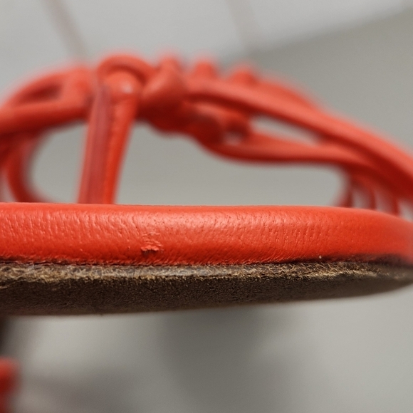 Vince Dae Casual Woven Braided Slip On Thong Sandals Burnt Orchid Orange 7.5M - Picture 9 of 14